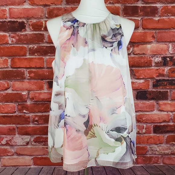 Floral sleeveless top Vince Camuto Blouse - Picture 1 of 6